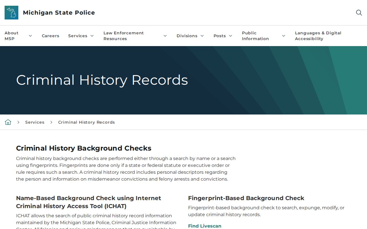Michigan ICHAT limitations shown for Oceana County warrant search