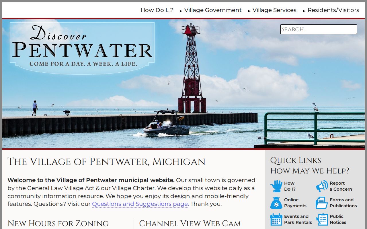 Pentwater village and police contact route for Pentwater warrant records